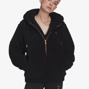 Adidas Originals Black Women's Faux Fur Jacket