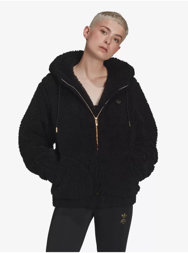 Adidas Originals Black Women's Faux Fur Jacket